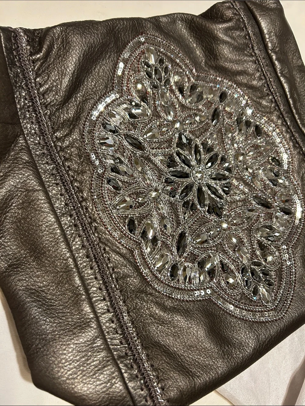 Brighton Black Embellished Crossbody Bag with Braided Strap